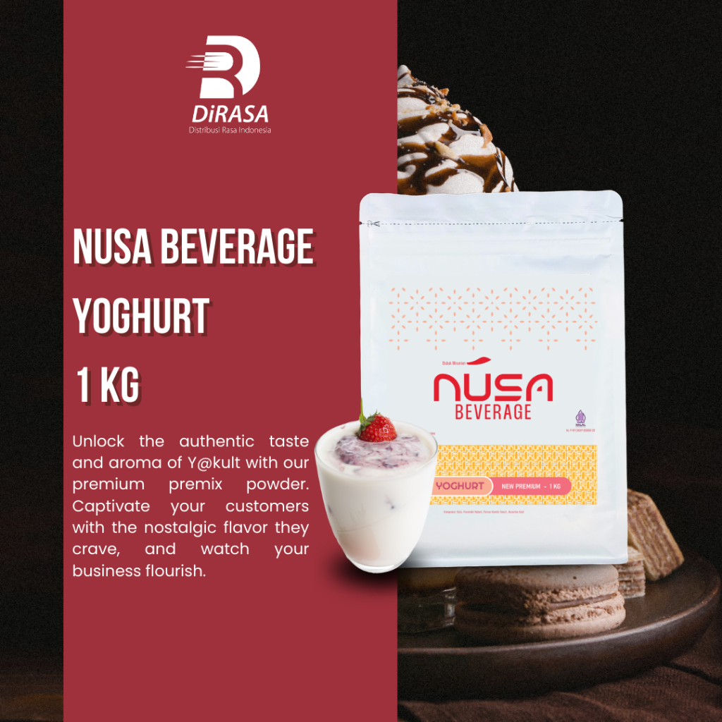 

DiRASA - NUSA BEVERAGE Yoghurt Drink Powder 1 KG Untuk Bisnis HORECA/Barista/Bartender/Mixologist
