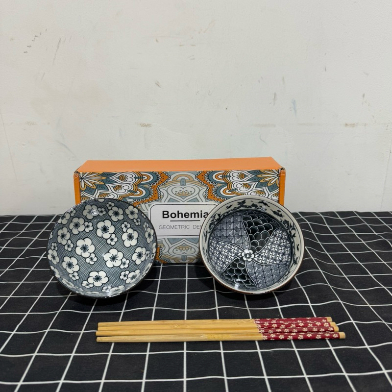 MANGKOK ISI 2 / MANGKOK KERAMIK / MANGKOK SET ISI 2 / HAMPERS / MANGKOK BOHEMIA