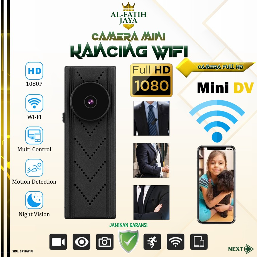 Spy Cam Kamera Mini Wifi Kancing Hidden Camera Button Full HD 1080P Perekam Vidio Poto APP Monitorin