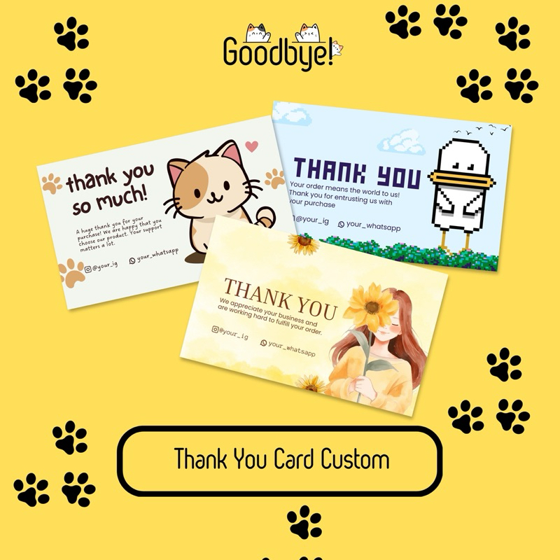Thank You Card Custom | Thank You Card Aesthetic Custom | Ucapan Terima Kasih Custom