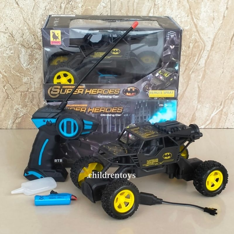 Mainan Mobil Rc Jeep Batman Superheroes /Mobil Remote Control Climbing Car Batman spray