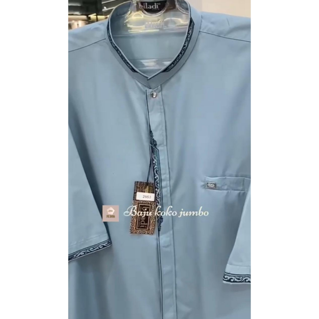 Koko Kharisma Kode 2953 Lengan Pendek Jumbo Warna Biru Muda Ukuran 4L