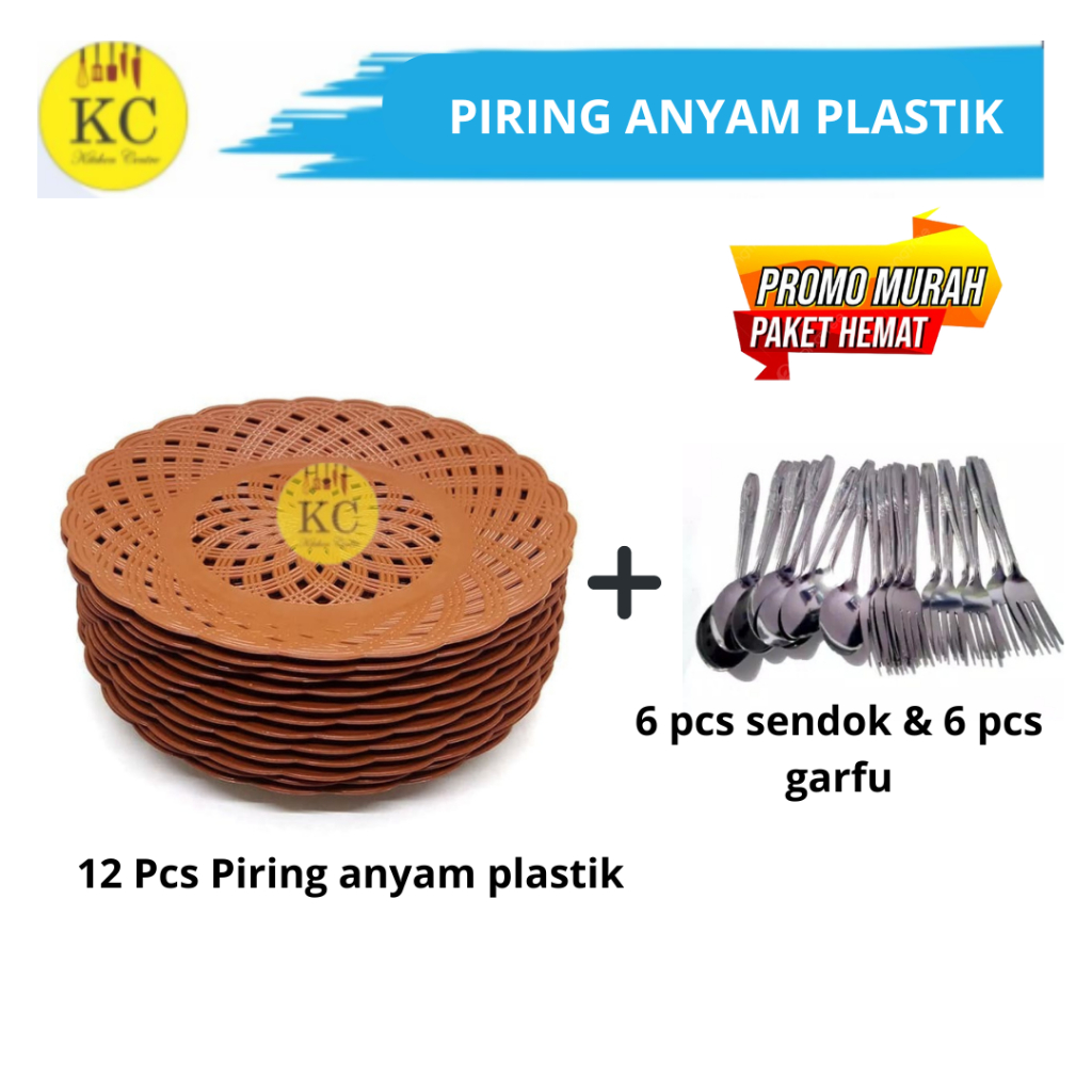 Piring Plastik Anyam Termurah Piring Plastik Rotan Piring Anyaman per lusin Piring Plastik Rotan lus