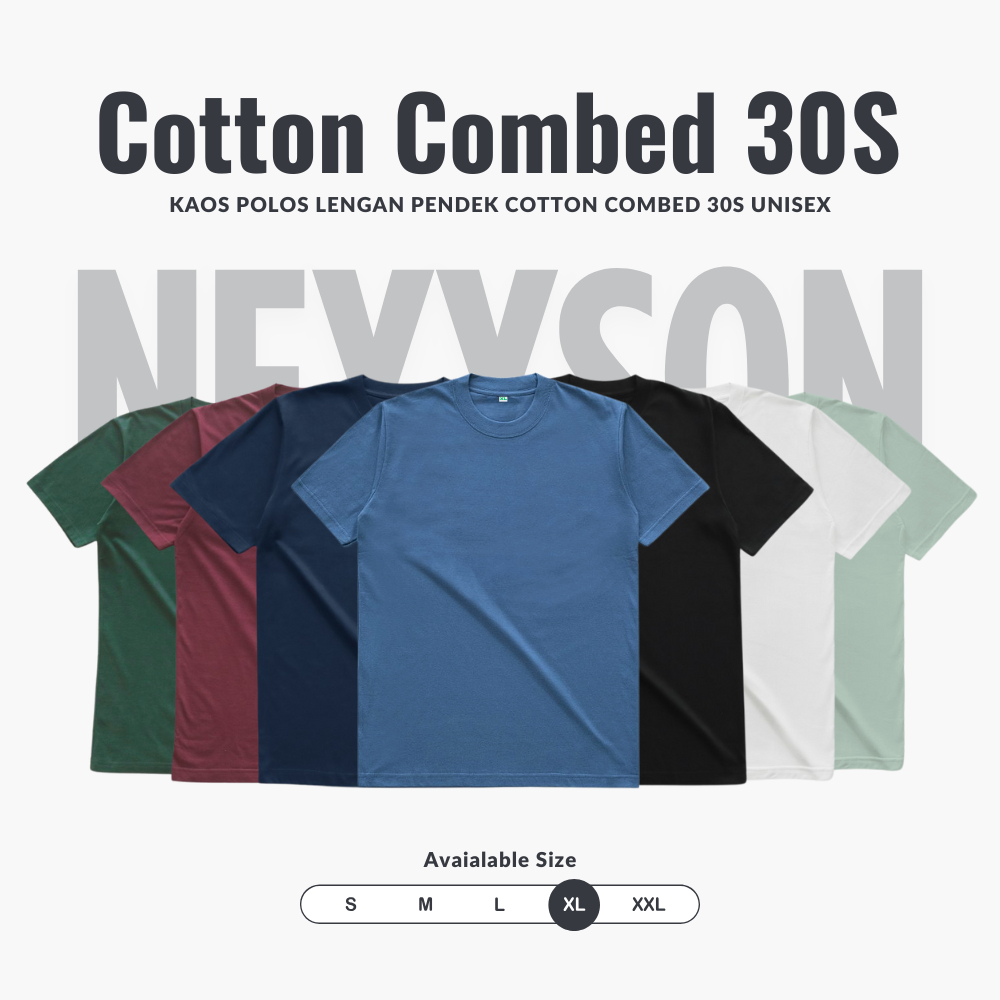 Kaos Polos Lengan Pendek Soft Cotton Combed 30S Premium - 𝐍𝐄𝐗𝐗𝐒𝐎𝐍