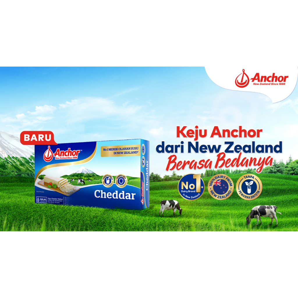 

Anchor Keju Cheddar Block Cheese 150g - Keju Cheddar Asli New Zealand
