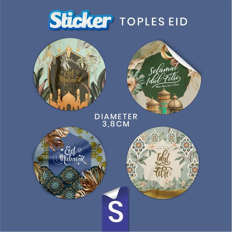 

10 PCS STIKER TOPLES IDULFITRI DIAMETER 3.8CM| STIKER THANKYOU | STIKER LABEL | STIKER KUE KERING