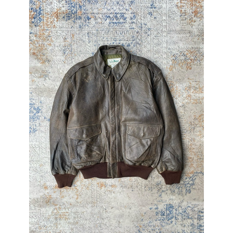 Vintage 90’s LL.Bean goat skin leather jacket