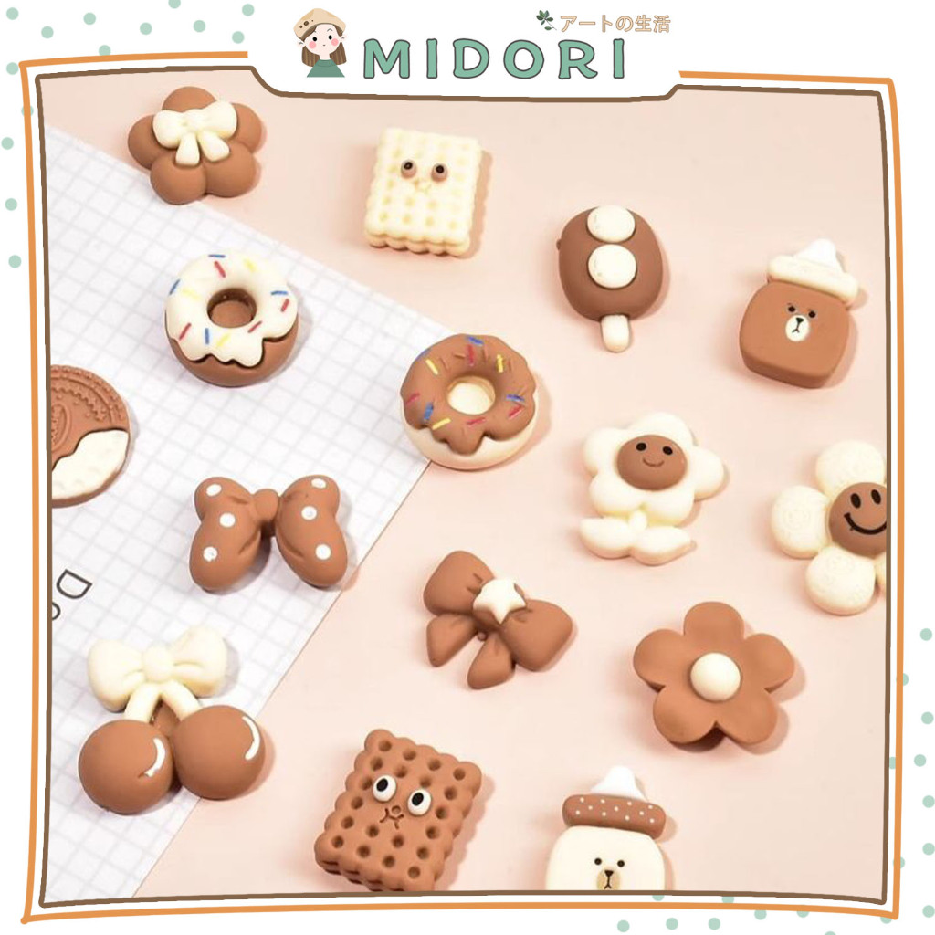

[MIDORI] 1Pcs CUTE BOWKNOT FLOWER ICE CREAM Free Resin Aksesoris Hiasan Deco - B0509