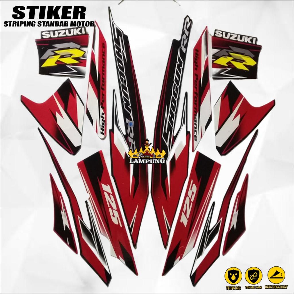 striping suzuki shogun rr 125 2008 hitam merah body standar berkualitas terbaik