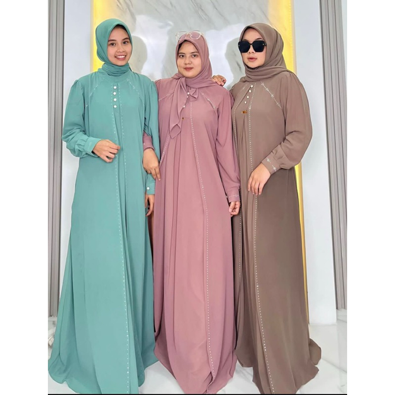 Gamis Ceruty Yulia Hd set hijab swaroski