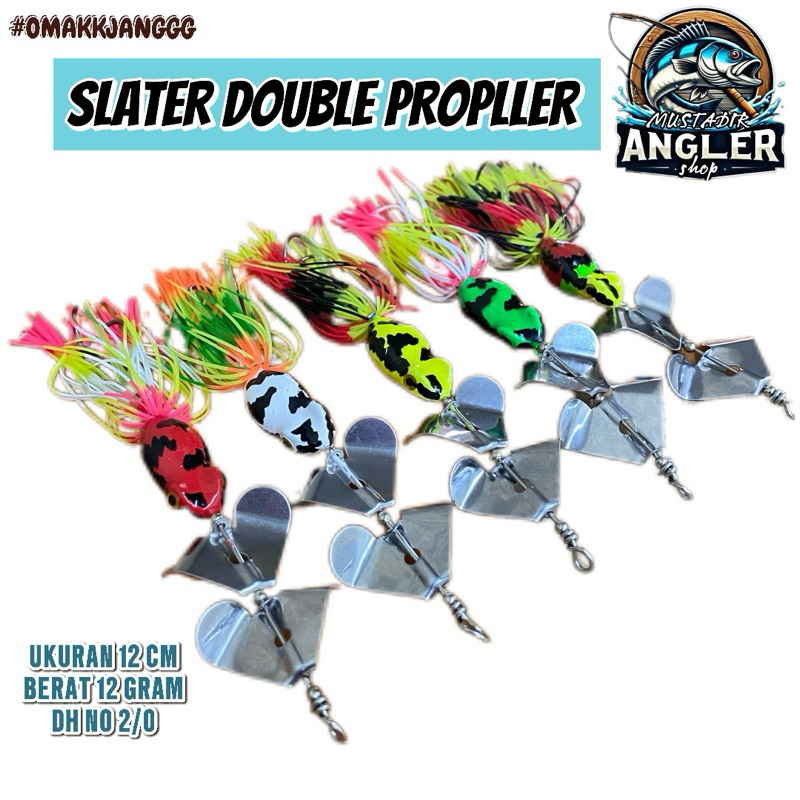 Slater double propeller umpan casting toman murah