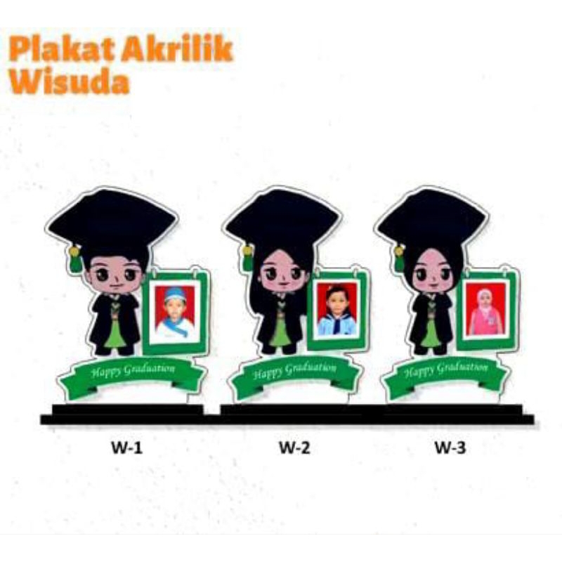 Piala Wisuda Akrilik Custom Plakat Wisuda Custom Bingkai Foto Siswa