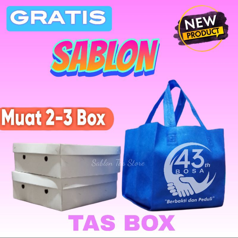 Sablon Custom Logo Tas Berkat Slametan Cetak Nama Gambar Tulisan Dus Nasi Box 20x20 22x22