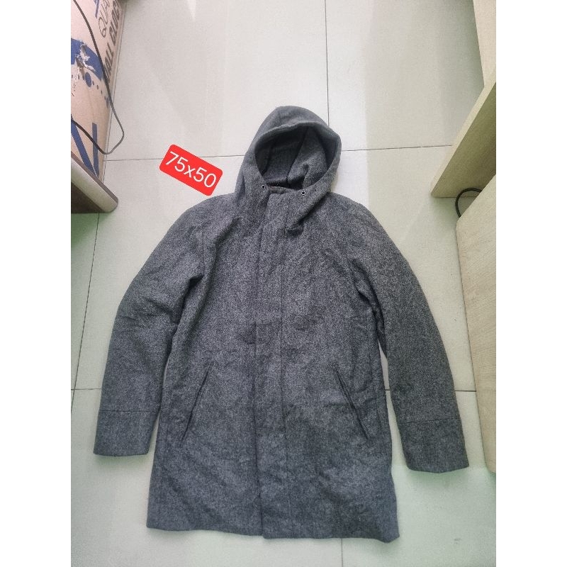 jaket wool parka hoodie uniqlo