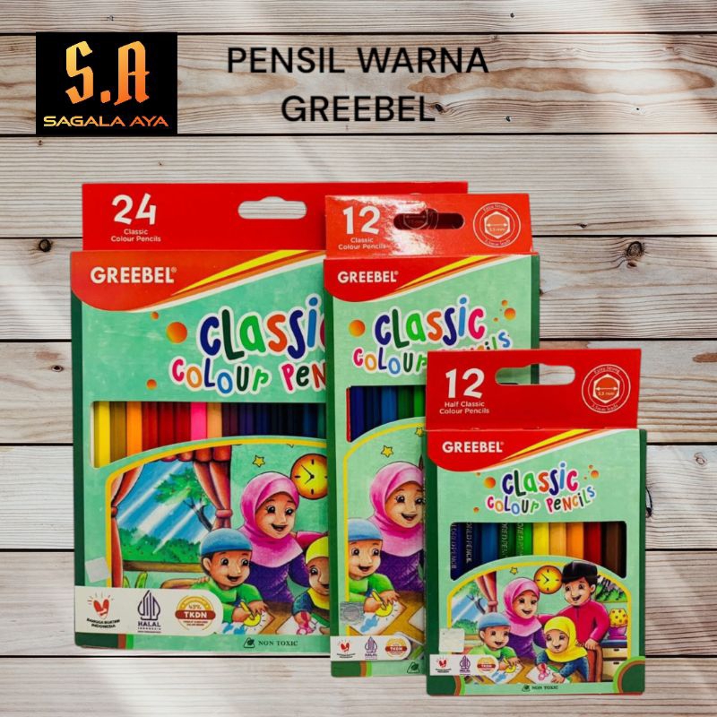 

Pensil warna greebel 12W panjang pendek 24W panjang