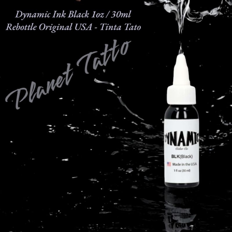 Dynamic Ink Black 1oz / 30ml Rebottle Original USA - Tinta Tato