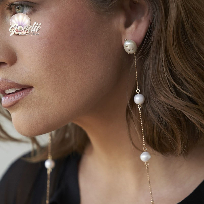 Mutiara Lombok anting Unik Vintage Pesta Panjang