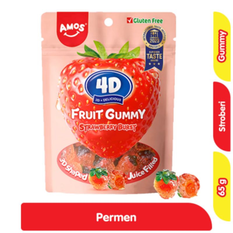 

Amos 4D Permen Jeli 3D Buah Stroberi 65 g