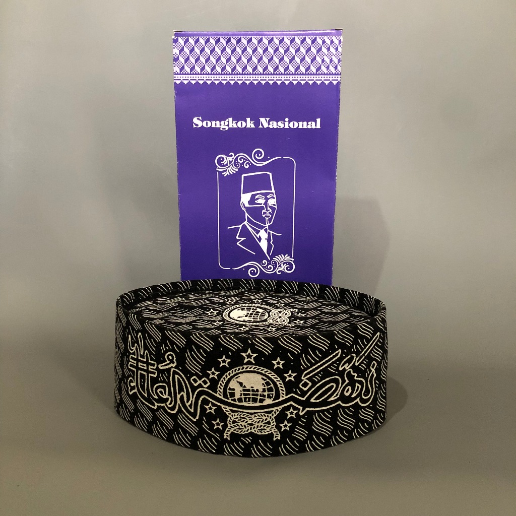 Peci NU Lukis / Peci Batik NU / Songkok Sablon NU / Tinggi 9 Bahan Bludru Cap Sablon