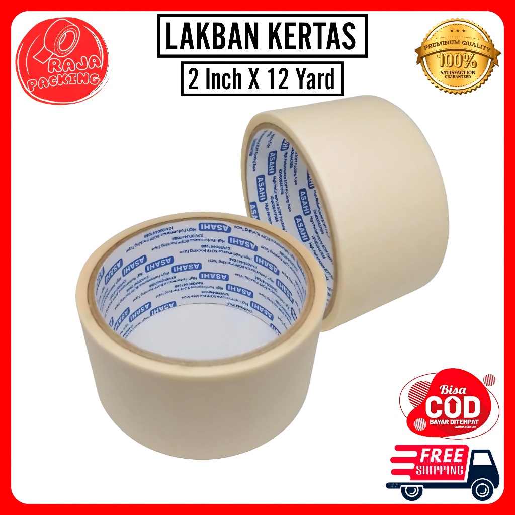 

MASKING TAPE LAKBAN KERTAS 48MM X 12 YARD | ISOLASI KERTAS 2 INCH