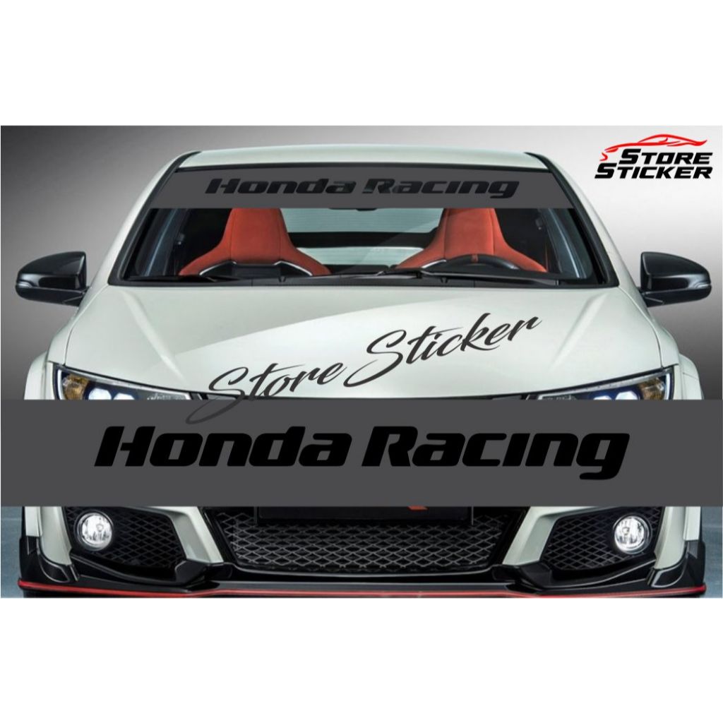 Stiker Kaca Depan Honda Racing Stiker Mobil Honda Brio Jazz Civic Mobilio Dll