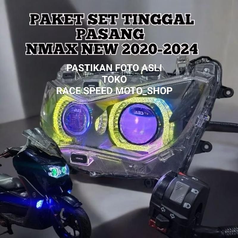 PROJIE PROJECTOR BILED AES TURBO SE EXPERIENCE 60WATT 2.5 INCH NMAX NEW 2020-2024 SEPAKET REFLEKTOR 