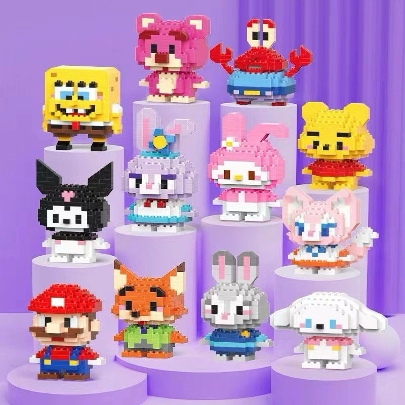 DIY Mainan Balok Susun Kartun Mini Bricks Edukasi 3D Puzzle Nano Block Lotso Cinnamoroll Melody | Gi