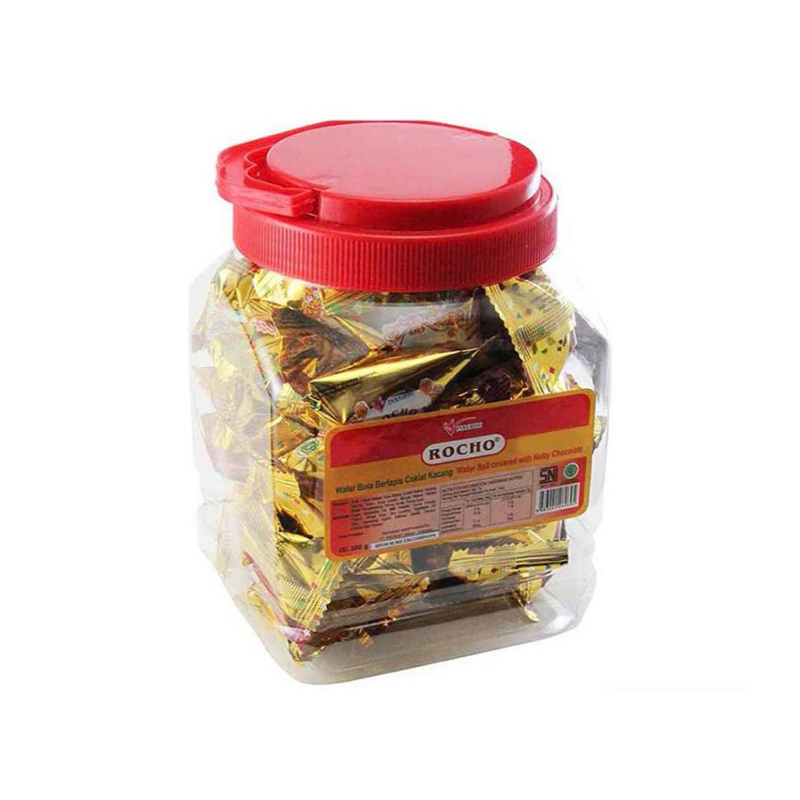 Rocho Wafer Bola Coklat Kacang 300 gr