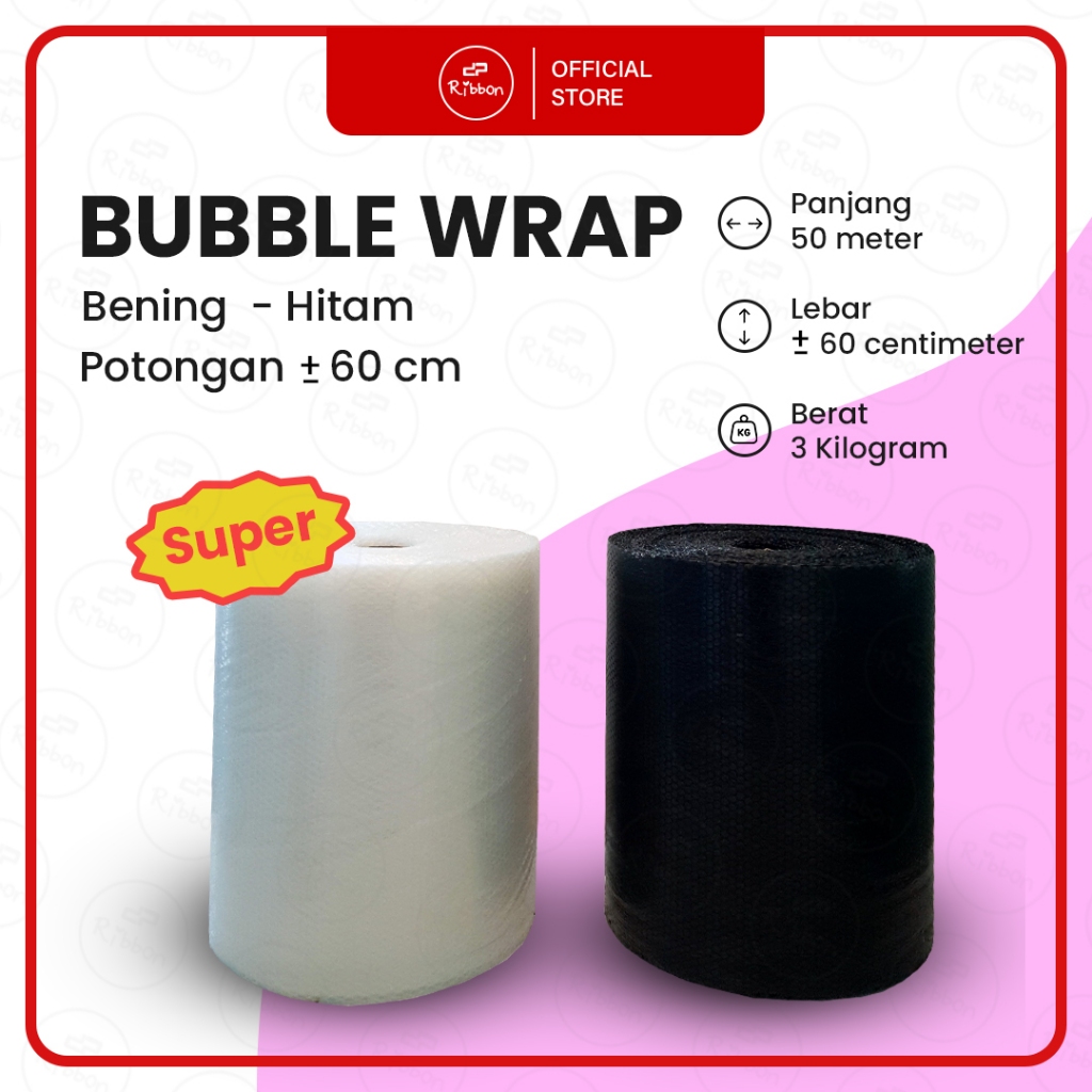 

BUBBLE HITAM 60cm X 50M SUPER Tebal Bubble Wrapping Pack