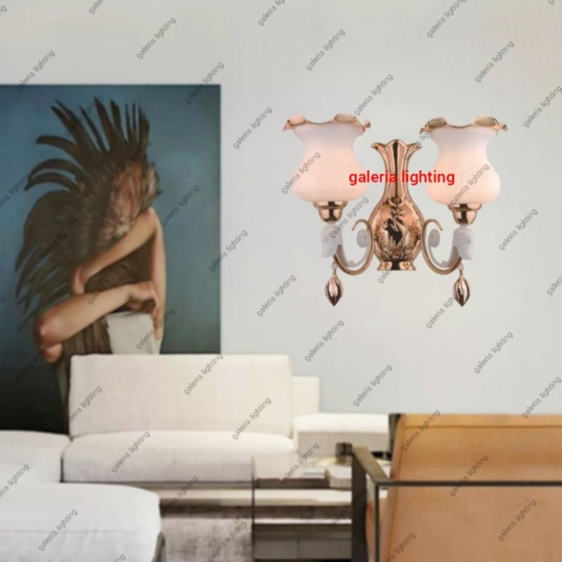 Lampu dinding klasik modern dekorasi ruang tamu/ruang tidur/hotel tipe B87917 gold