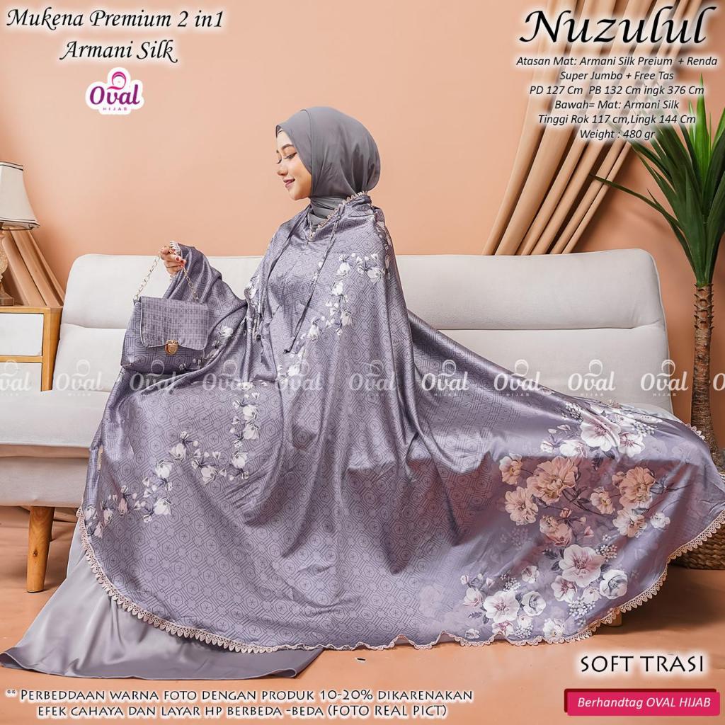 Mukena 2 in 1 Armani Silk Jumbo Nuzulul Oval Hijab