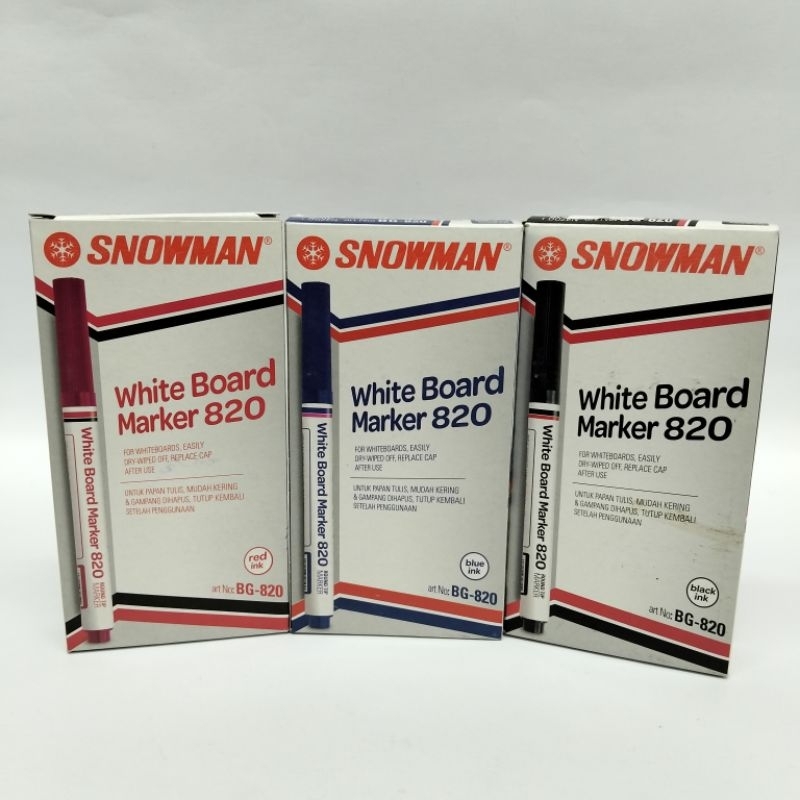 

Spidol Wipe Clean Snowman Whiteboard 820 ( 1 pak/12 pcs)