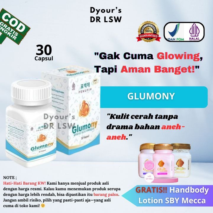Glumony Whitening Original Korea /Kapsul pemutih badan/kapsul whitening glumony mencerahkan kulit