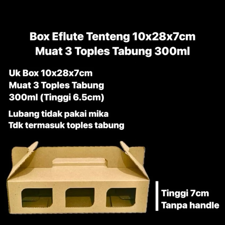 

Box Eflute Tenteng Muat 3 Toples Tabung 300ml Ukuran 10x28x7cm