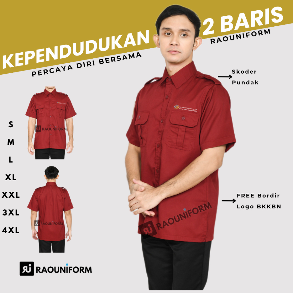 KEPENDUDUKAN 2 BARIS-Seragam BKKBN Kependudukan 2025/Seragam Kerja Terbaru 2025/Baju BKKBN 2025