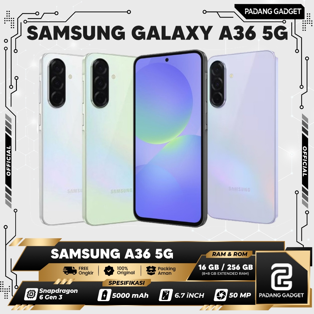 Samsung Galaxy A36 5G 8/256 GB LCD Super Amoled Smartphone Original Garansi Resmi Samsung 1 Tahun