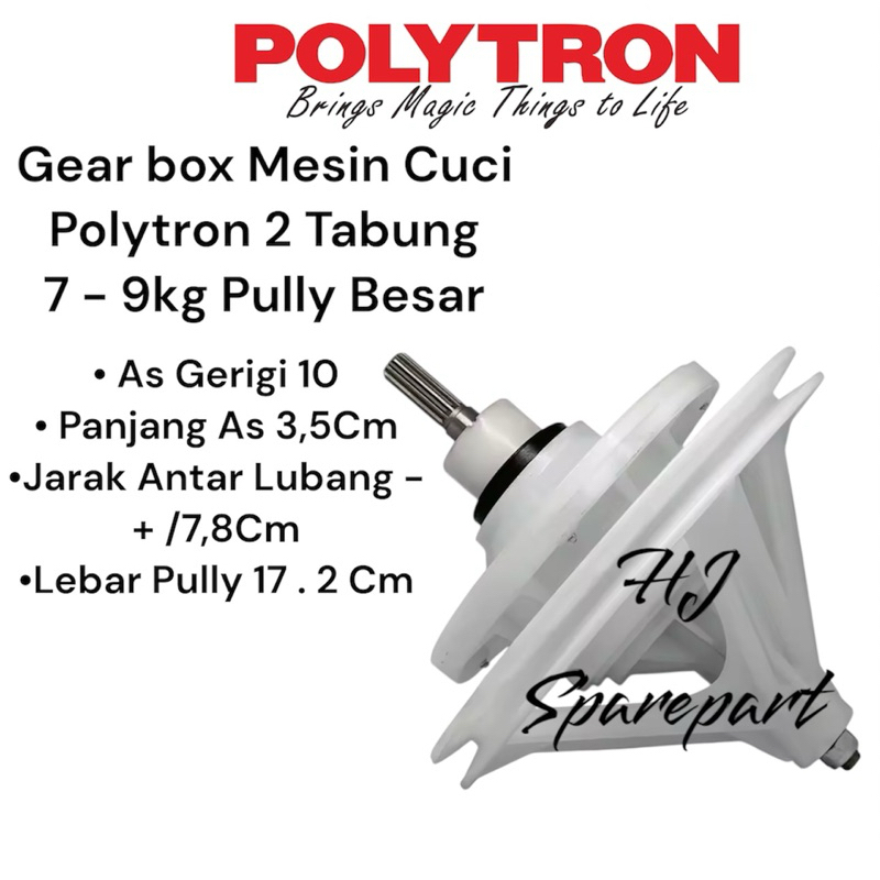 Gear Box Mesin Cuci Polytron 7-8 Kg 2 Tabung Gir Bok GearBox