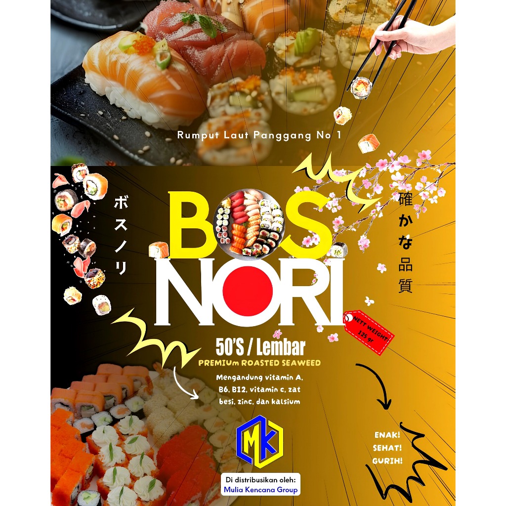 

SUSHI NORI POLOS 50 LEMBAR DRIED SEAWEED RUMPUT LAUT PANGGANG 21 X 19 SUSHI NORI PREMIUM MURAH