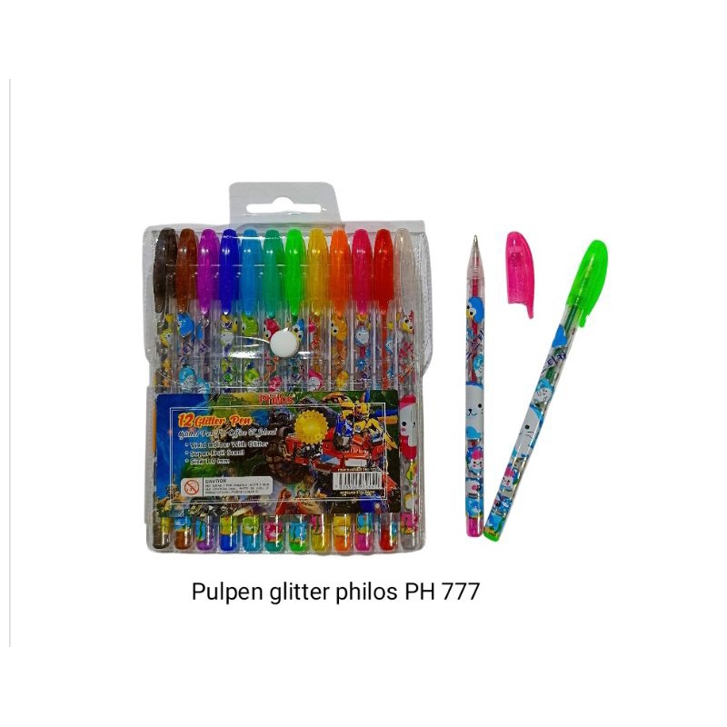 

pulpen glitter philos 12 warna #
