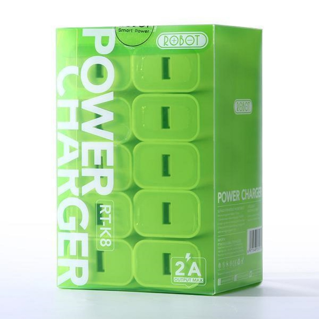 BOX RT-K8 Kepala Charger Robot Kepala Charger Robot 2A Kepala Charger Robot Android RT-K8 10W 2A Cha