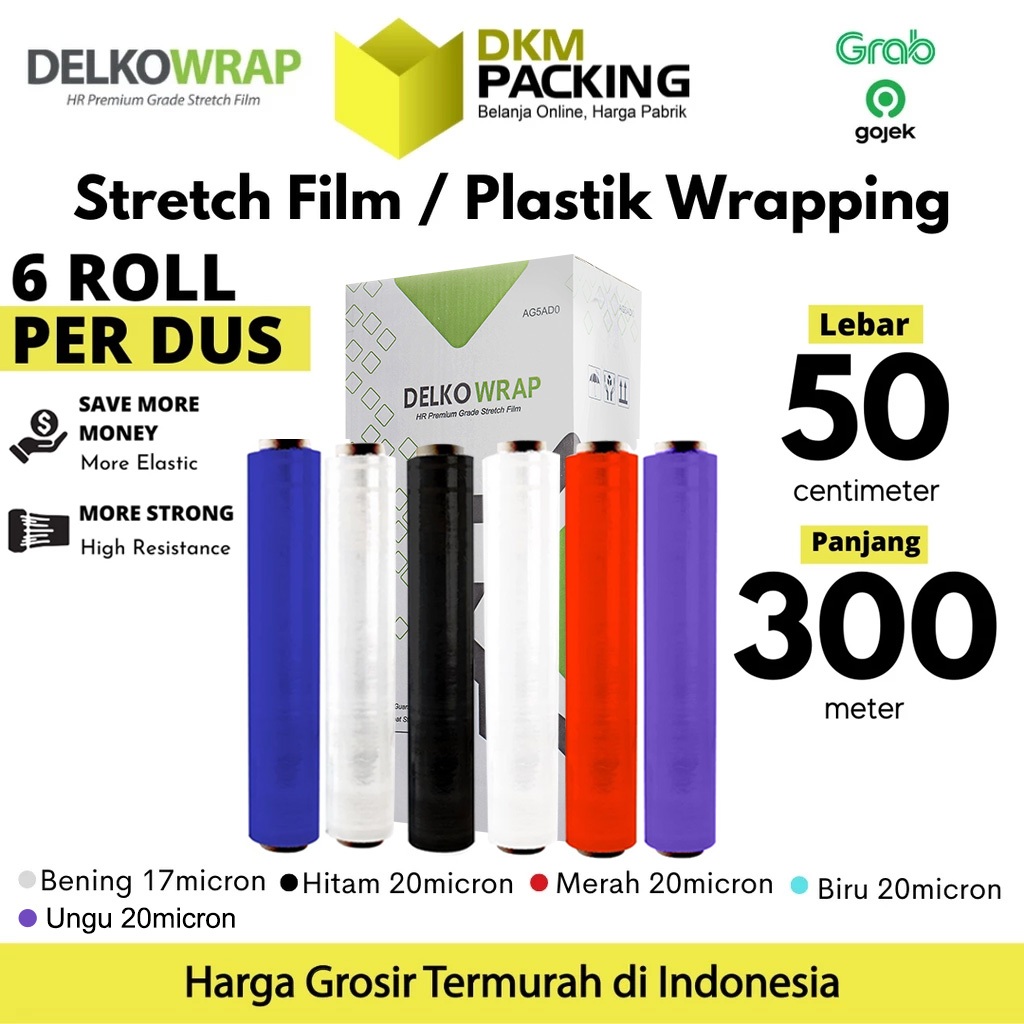 

Plastik Wrapping Stretch Film 50cm x 300m WRAPING DELKOWRAP OJOL /DUS