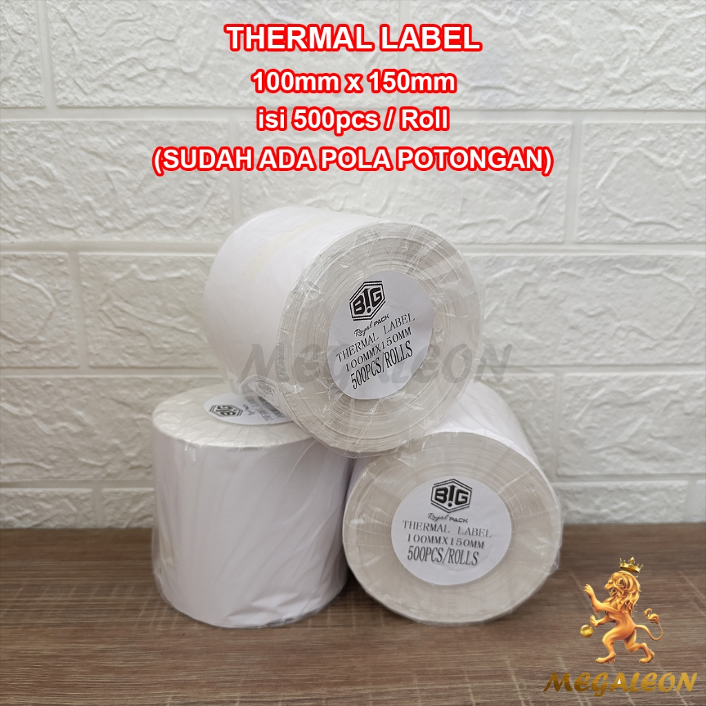 

Ay00! KHUSUS INSTANT DUS Stiker Label Thermal 100x150 mm A6 Sticker Label Resi 500pcs TERANG JELAS