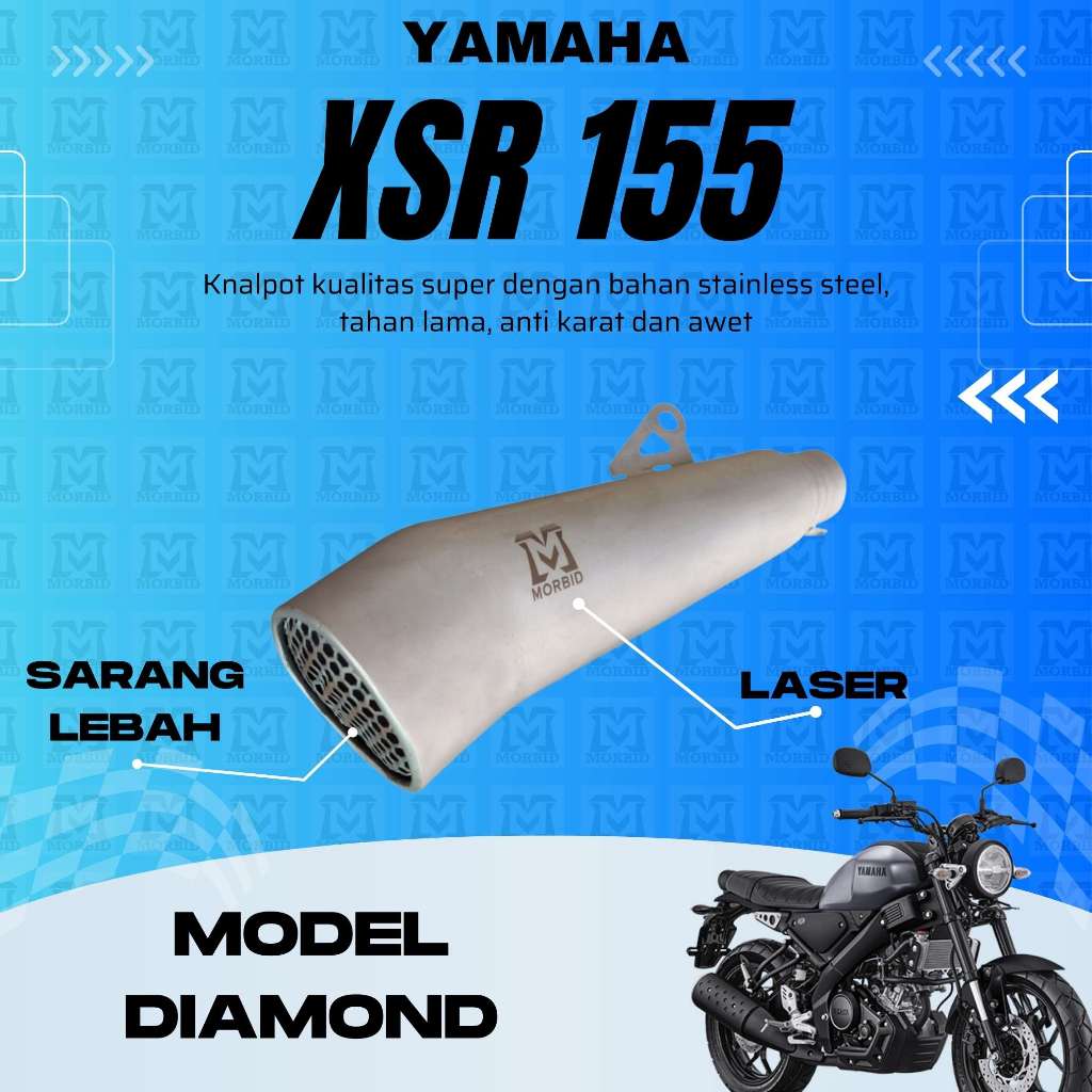 Knalpot (MORBID) Racing Yamaha XSR 155 / Knalpot XSR155 Bass Adem Stainless Steel Antikarat