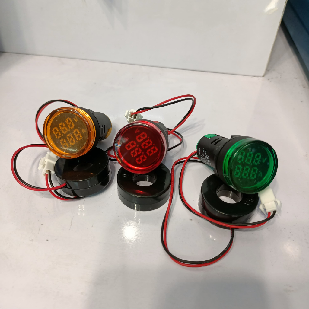 Pilot Lamp LED With Ampere Meter 22mm 220VAC Pilot Lamp + Ampere Meter