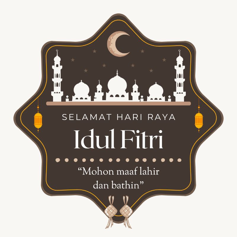 KARTU UCAPAN IDUL FITRI | THANKSGIVING CARD | STIKER IDUL FITRI | 15 PCS