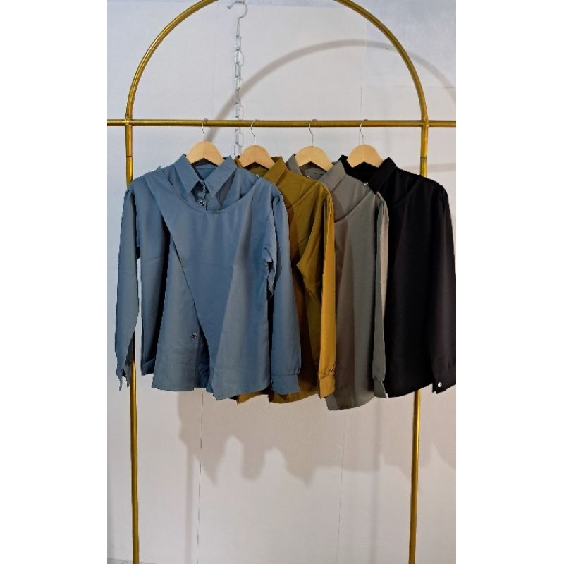 Kemeja Wanita Hawa Shirt/ Blouse Shakila Hawa Shirt/ Kemeja Wanita Terbaru/ Kemeja Vest Terbaru