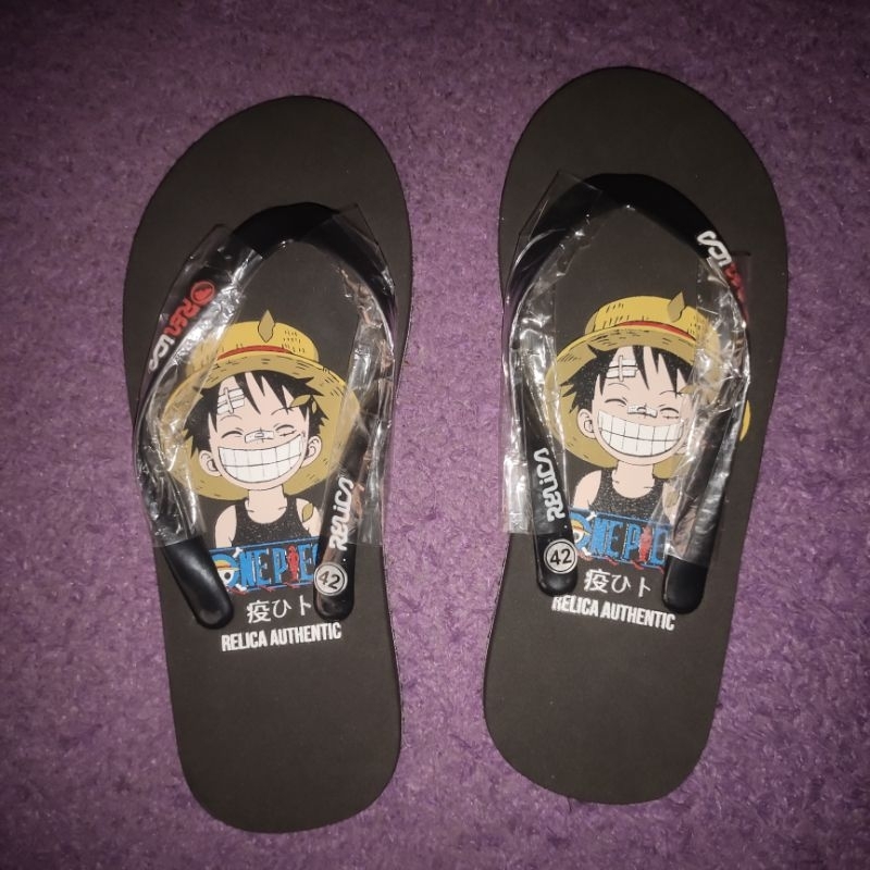 Slippers Relica Autentic - onepice x garasi rebel distro sandal kasual / sendal jepit / sandal distr