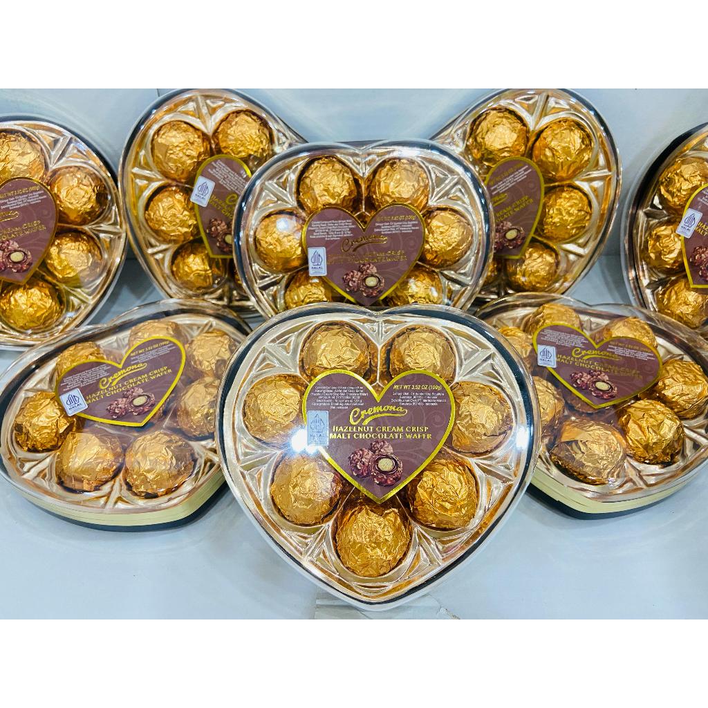 

CREMONA Hazelnut Cream Crisp Malt Choco Chocolate Heart Box