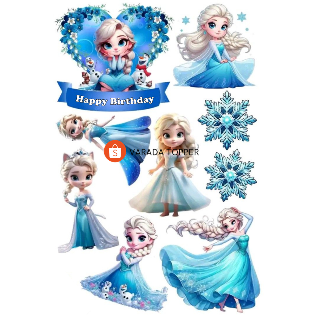 TOPPER FROZEN KIDS/Topper Birthday Frozen Kids Free Custom Nama/Hiasan Cake Ultah FROZEN