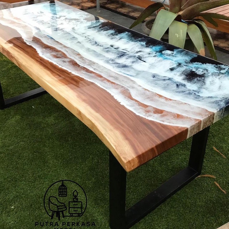 meja resin art | meja resin custom